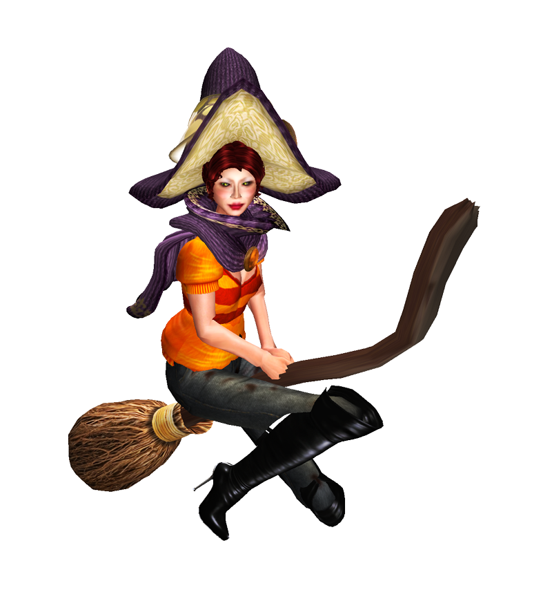 Broom Witch Sims Figurine Simulation PNG