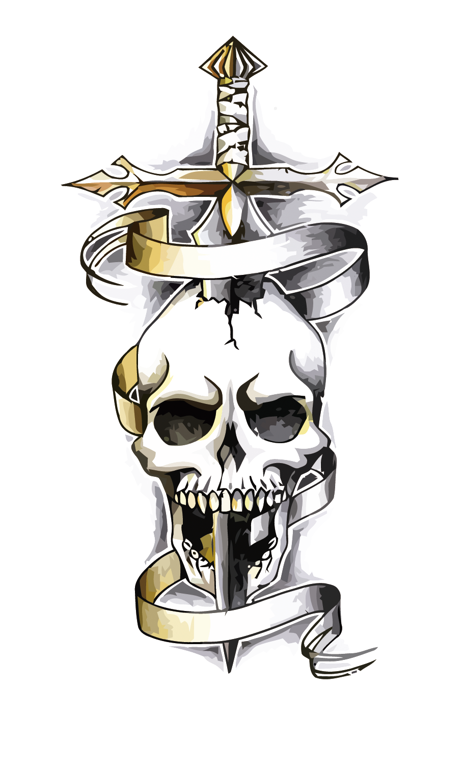 Crane Drawing Vector Skull Tattoo PNG