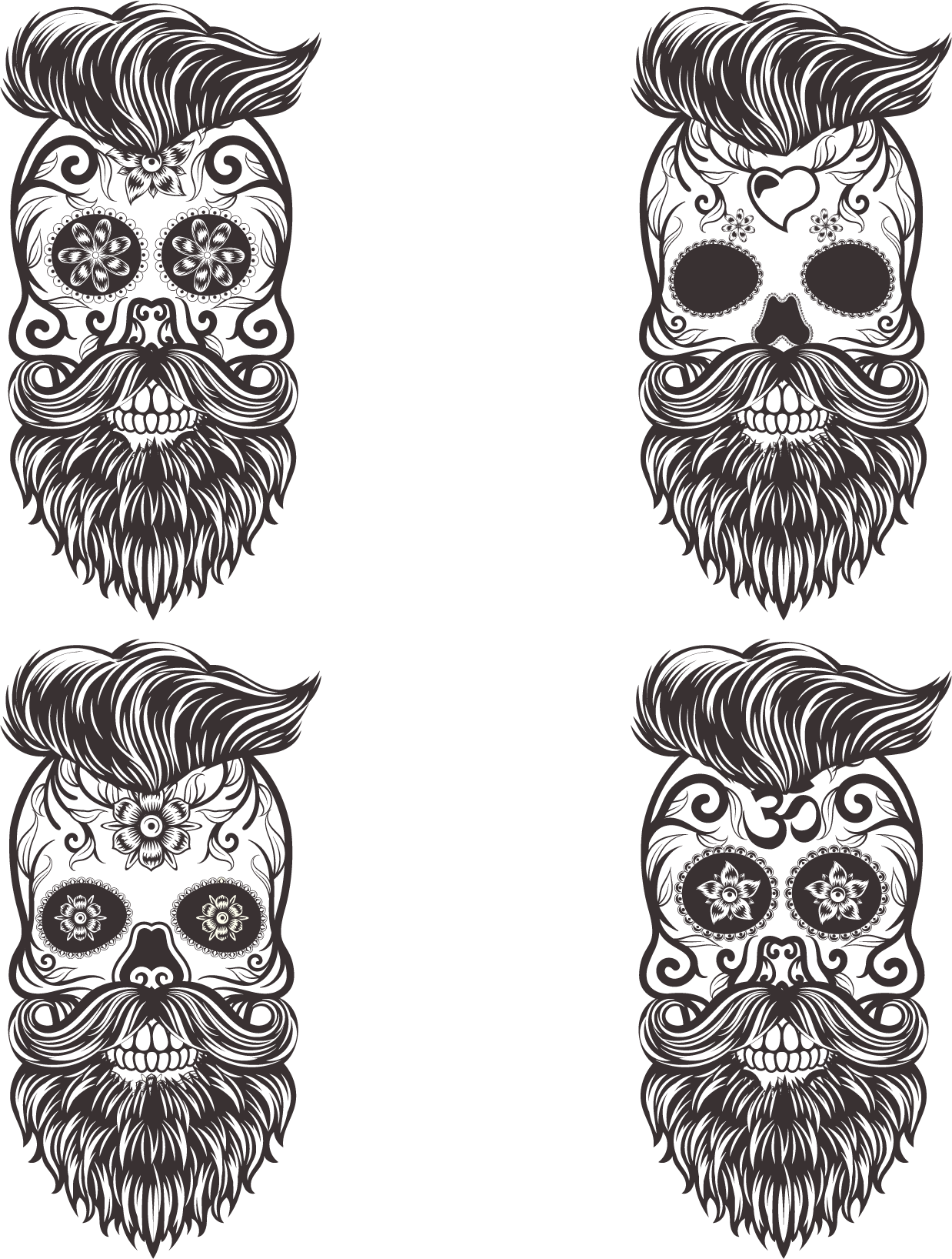 Vector Painted Owl Monochrome Hipbone PNG