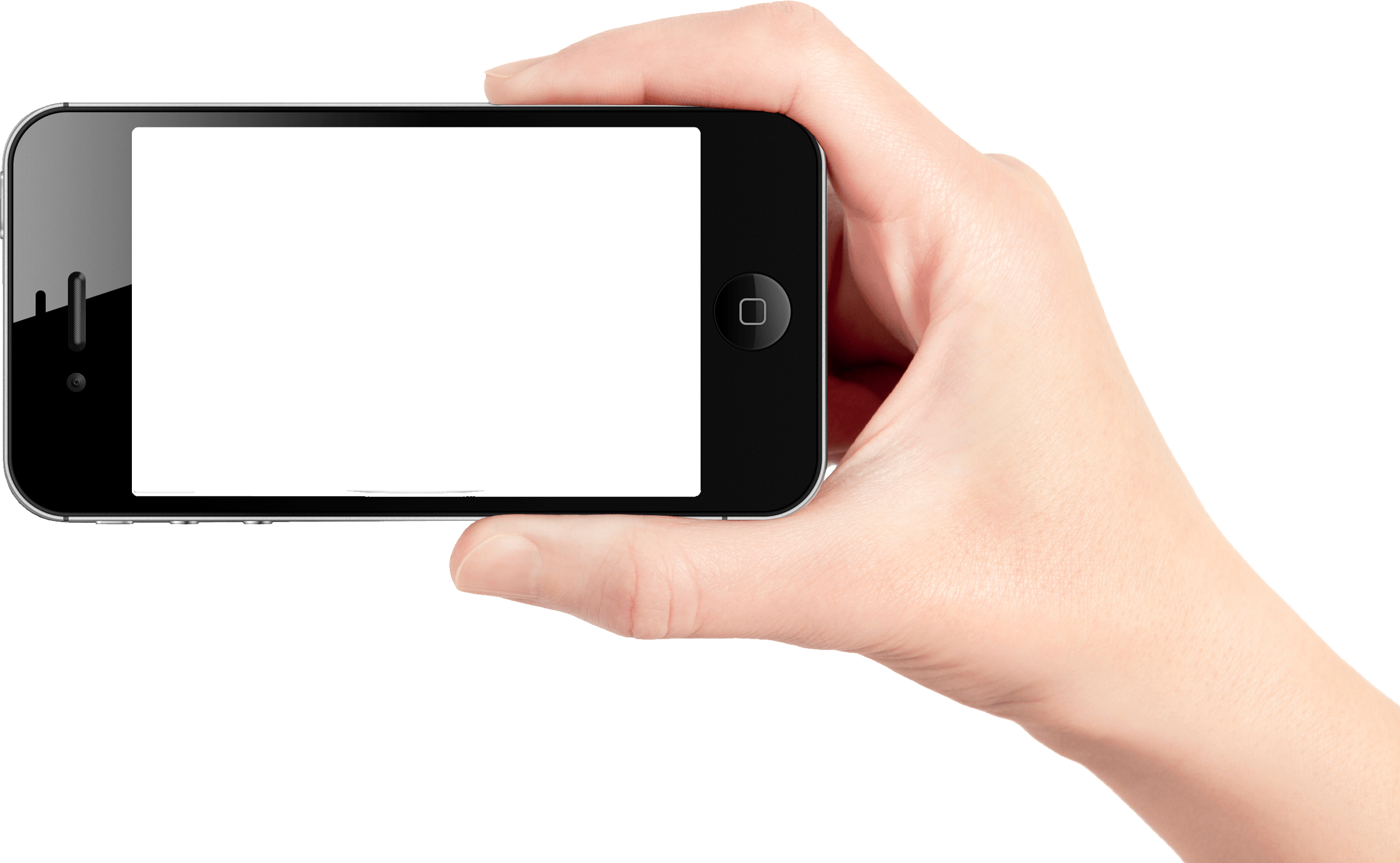 Smartphone Trackball Mockup Holding Hand PNG