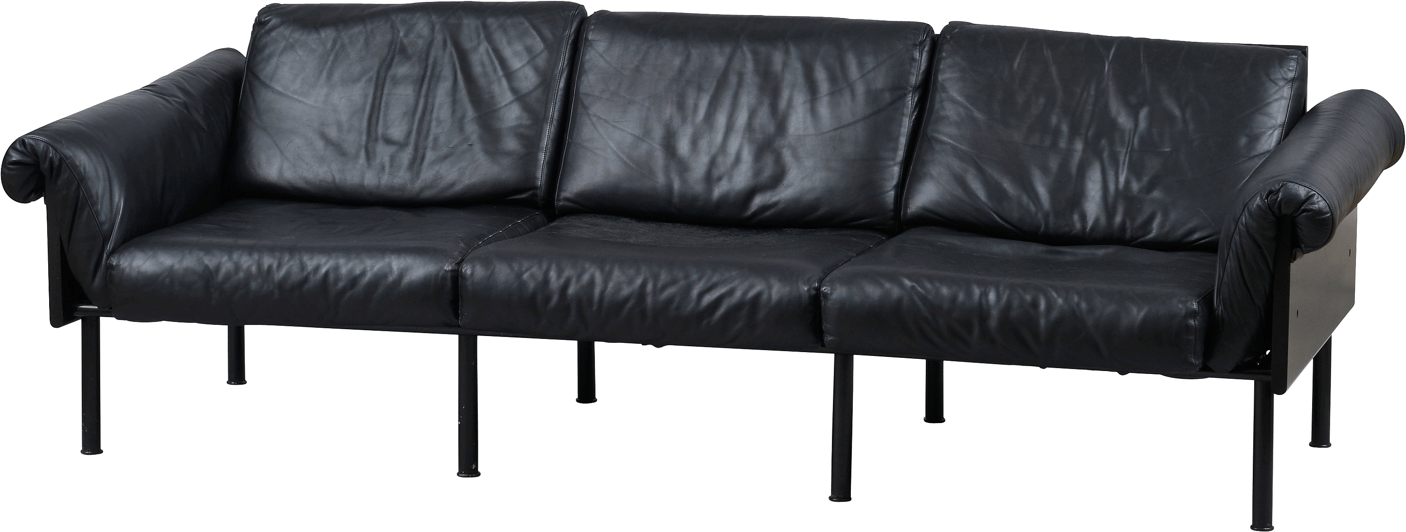 Settee Couch Chaise Black Armchair PNG
