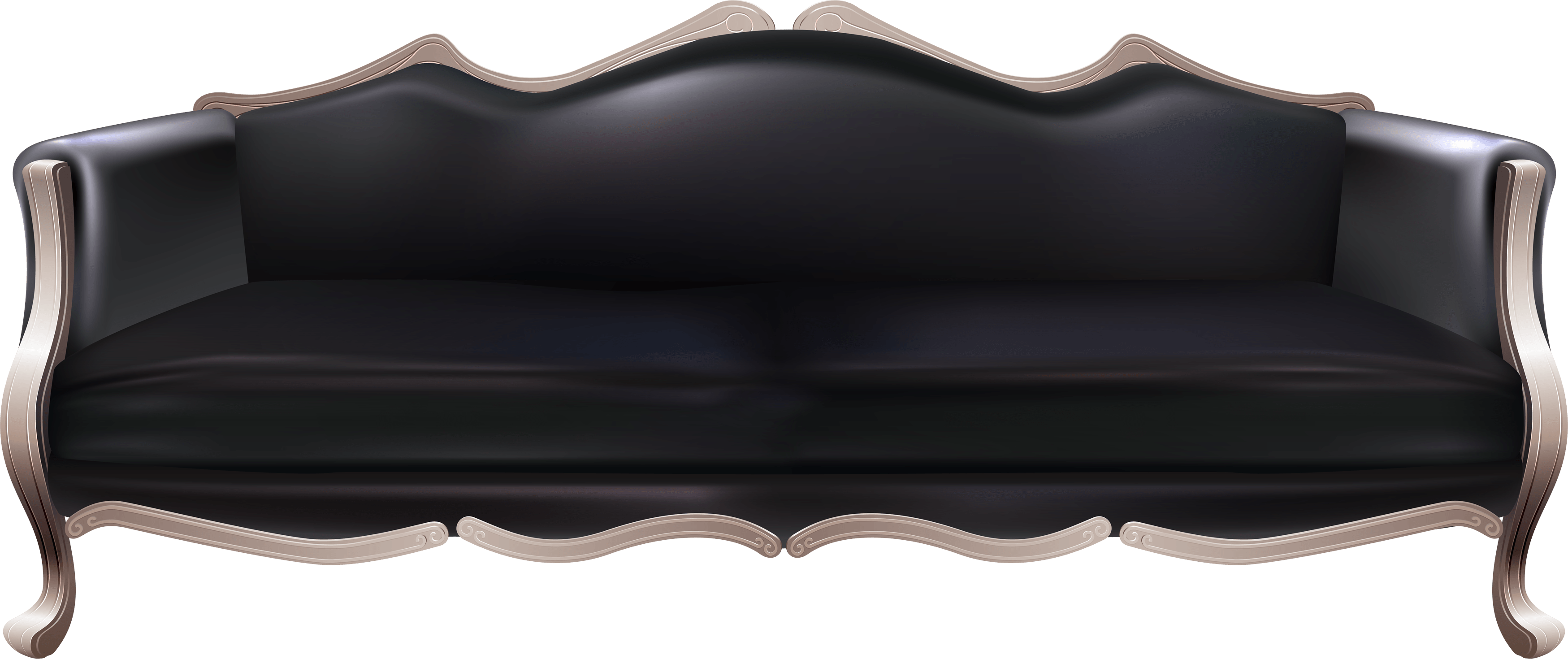 Chesterfield Couch Lounger Design Black PNG