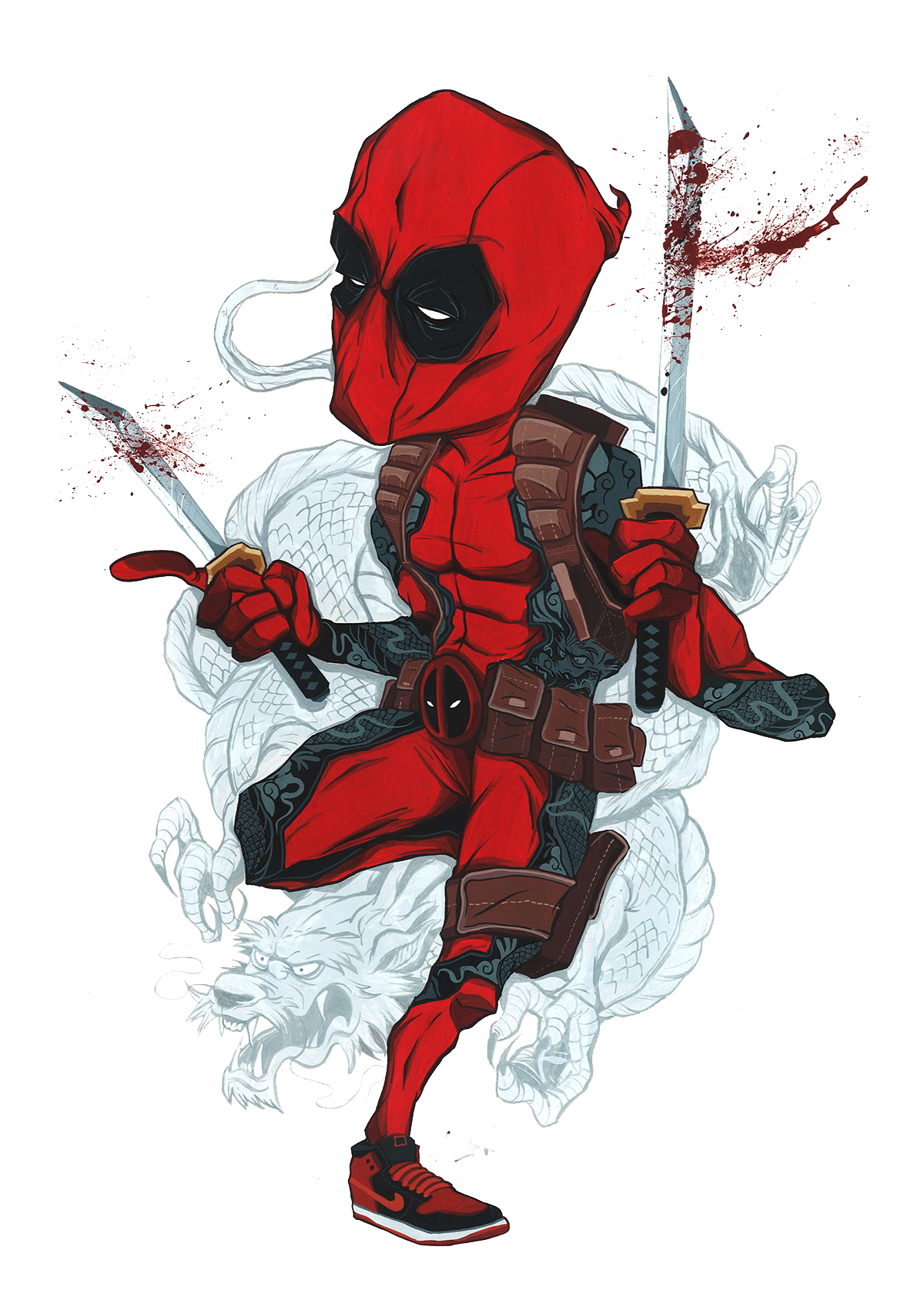 Deadpool Drawing Cartoon Spiderman Art PNG