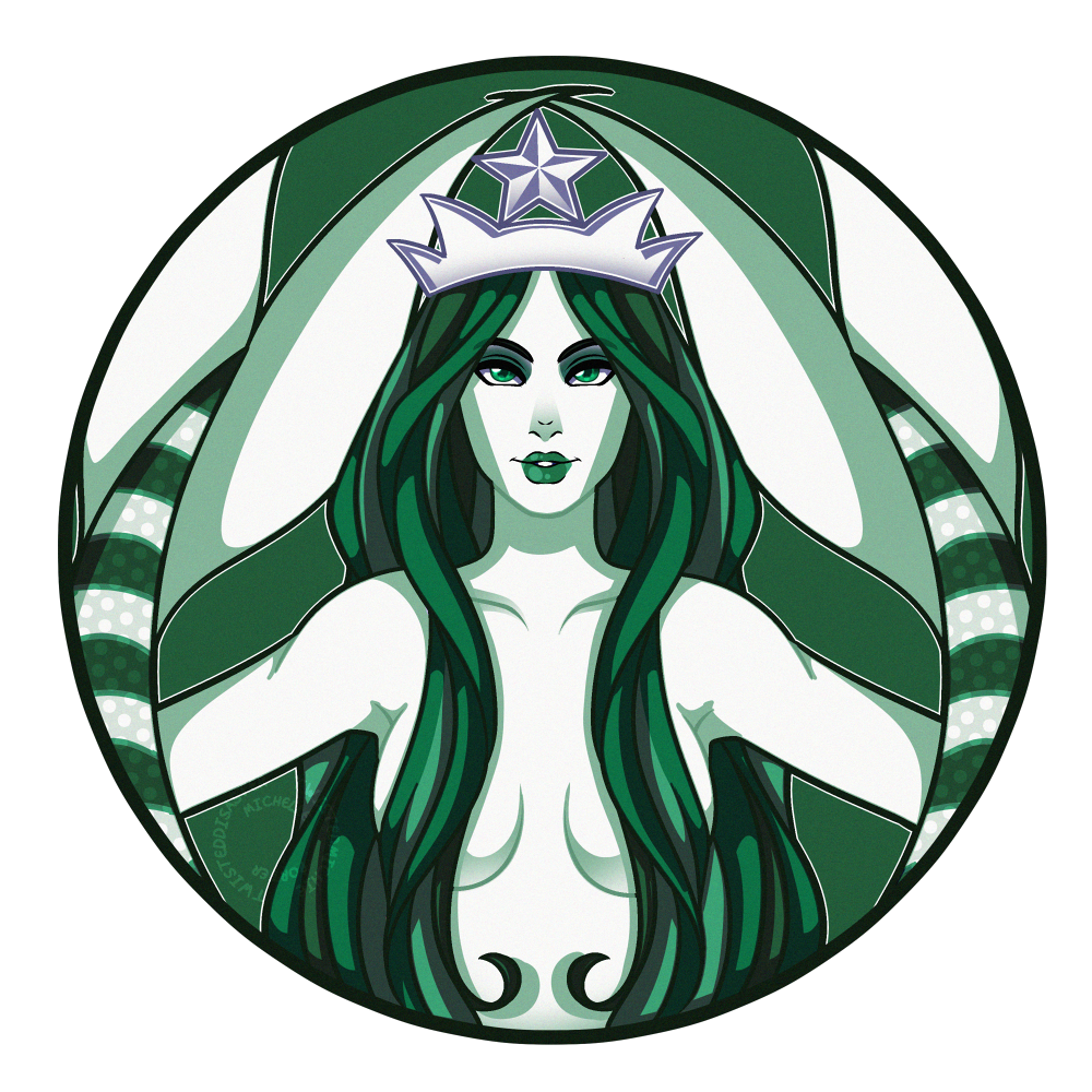 Seattle Soho Starbucks Mermaid T-Shirt PNG