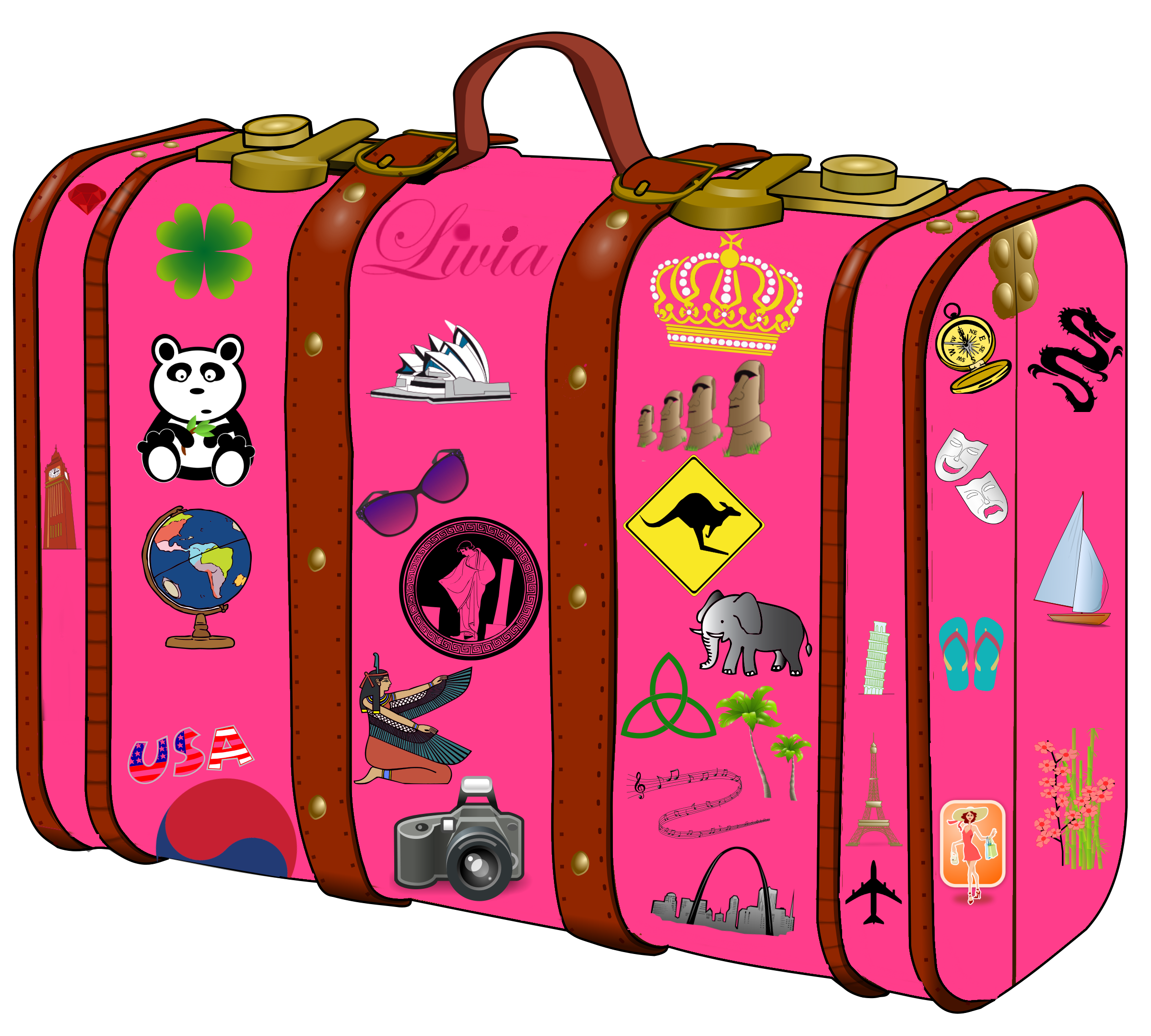 Suitcase Knapsack Bag Baggage PNG