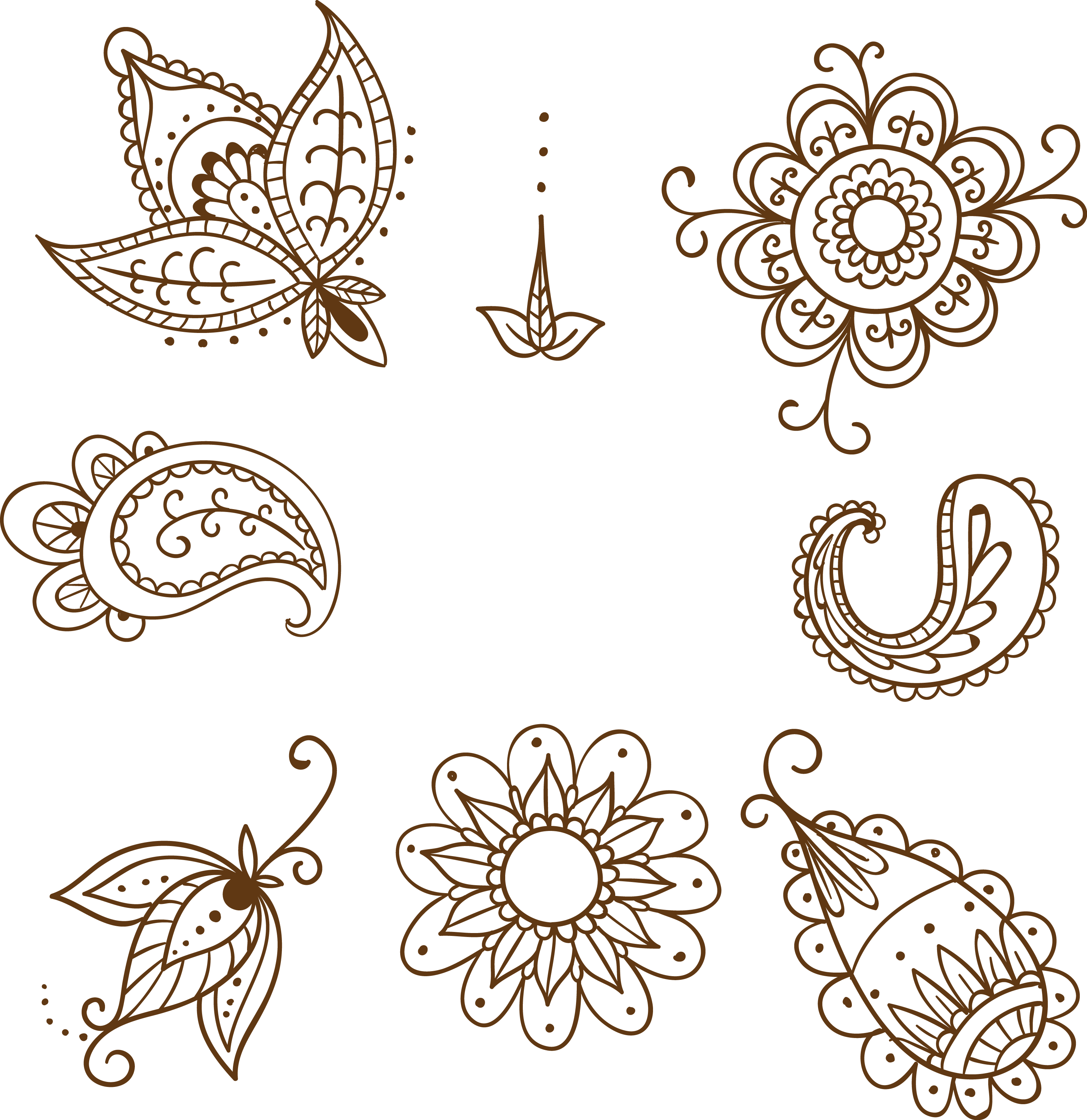 Style Product Hand-Painted Point Mehndi PNG