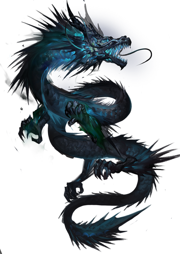 Chinese Blue Dragon Japanese Tattoo PNG