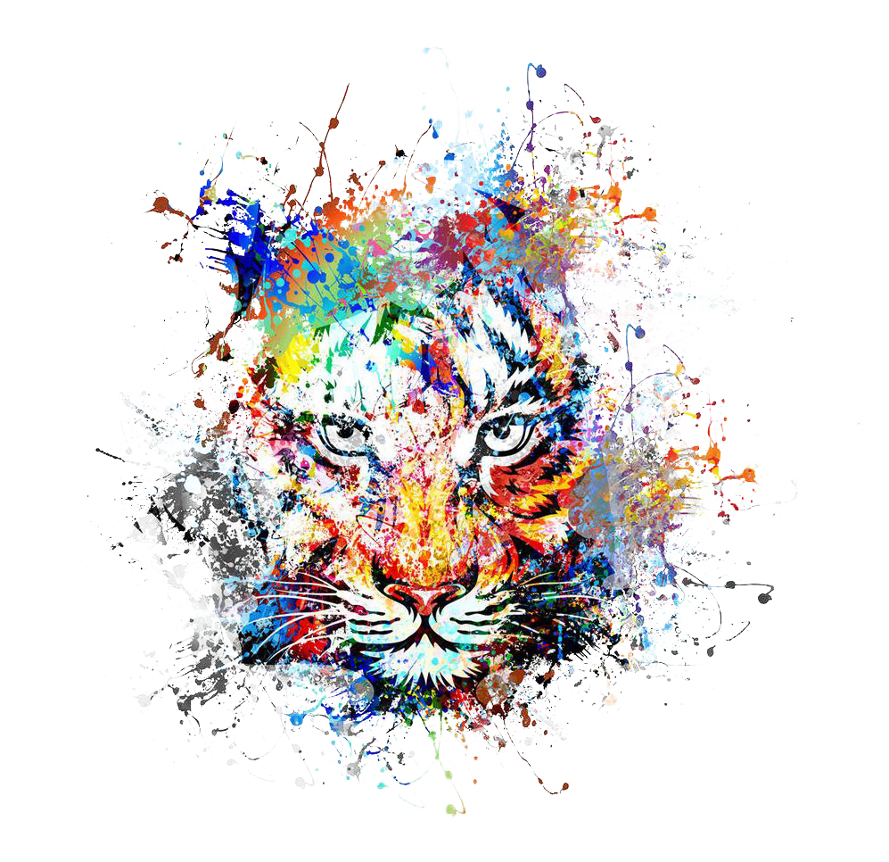 Abstract Tiger Champ Art Painting PNG