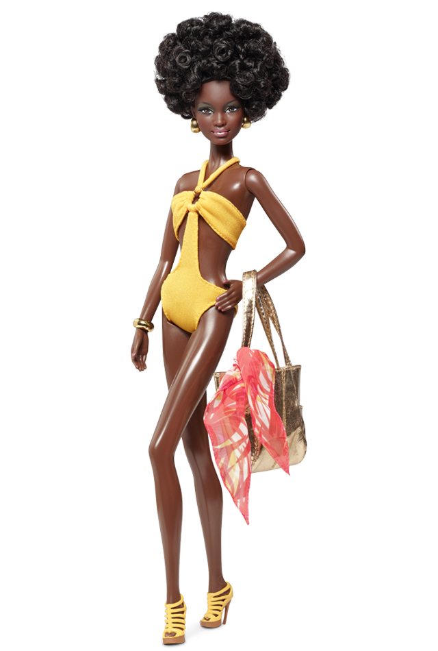 Princess Black Caroler Doll Barbie PNG