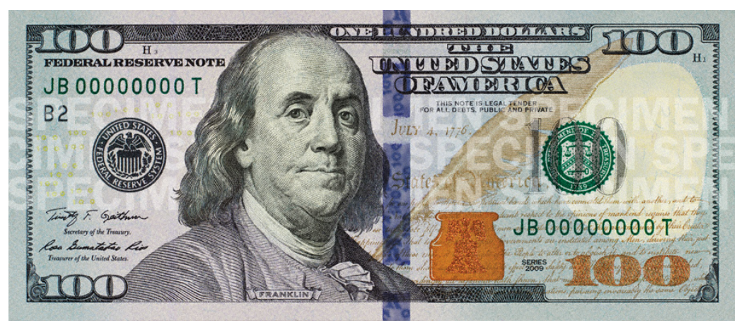 One Banknote Benjamin Bill Conjunct PNG