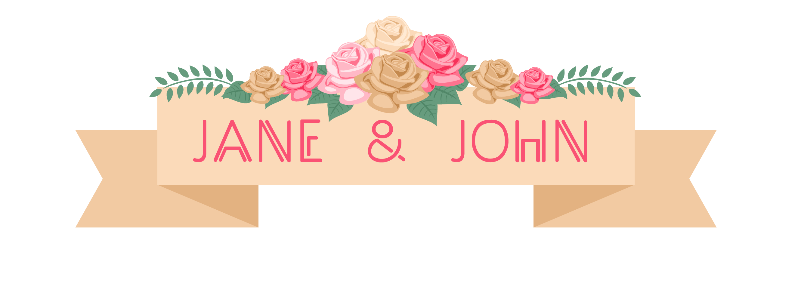 Roses Border Wedding Formals Text PNG