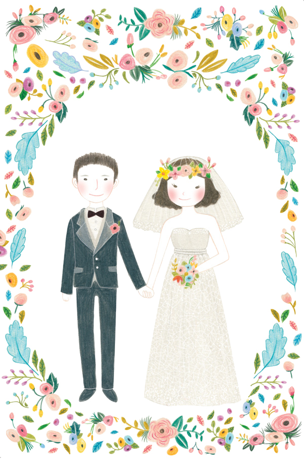 Wedding Flower Couple Paper Material PNG