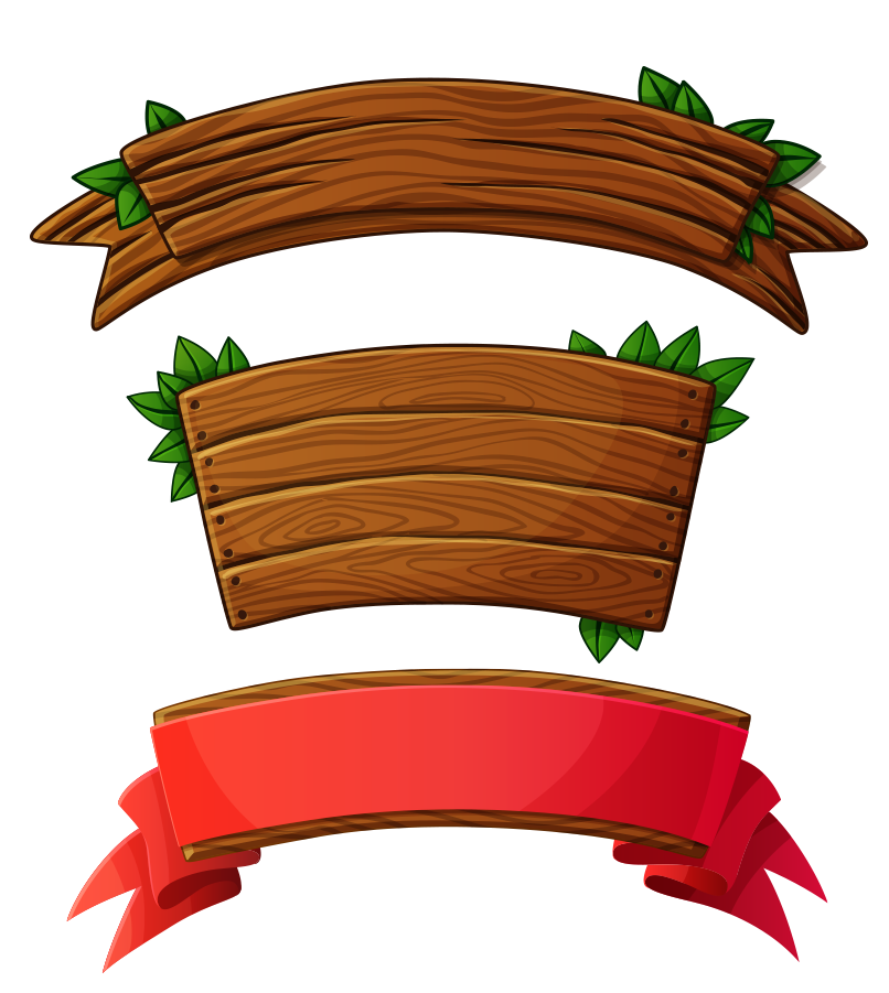 Logo Banner Wood Sign Logging PNG