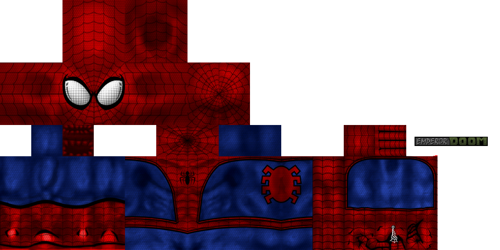 Spiderman Spider Red Blue Square PNG